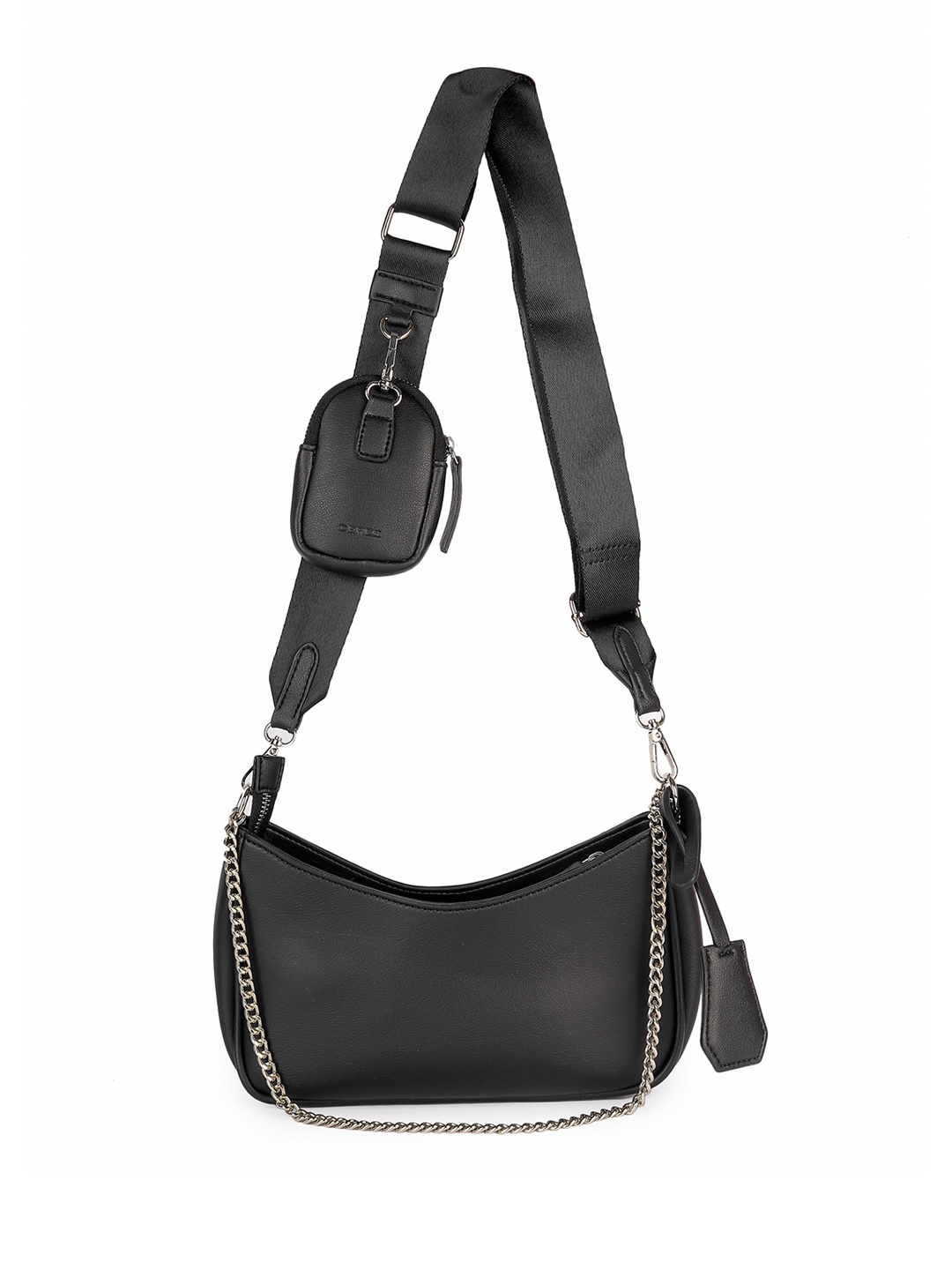 

CERES Women Leather Sling Bag, Black