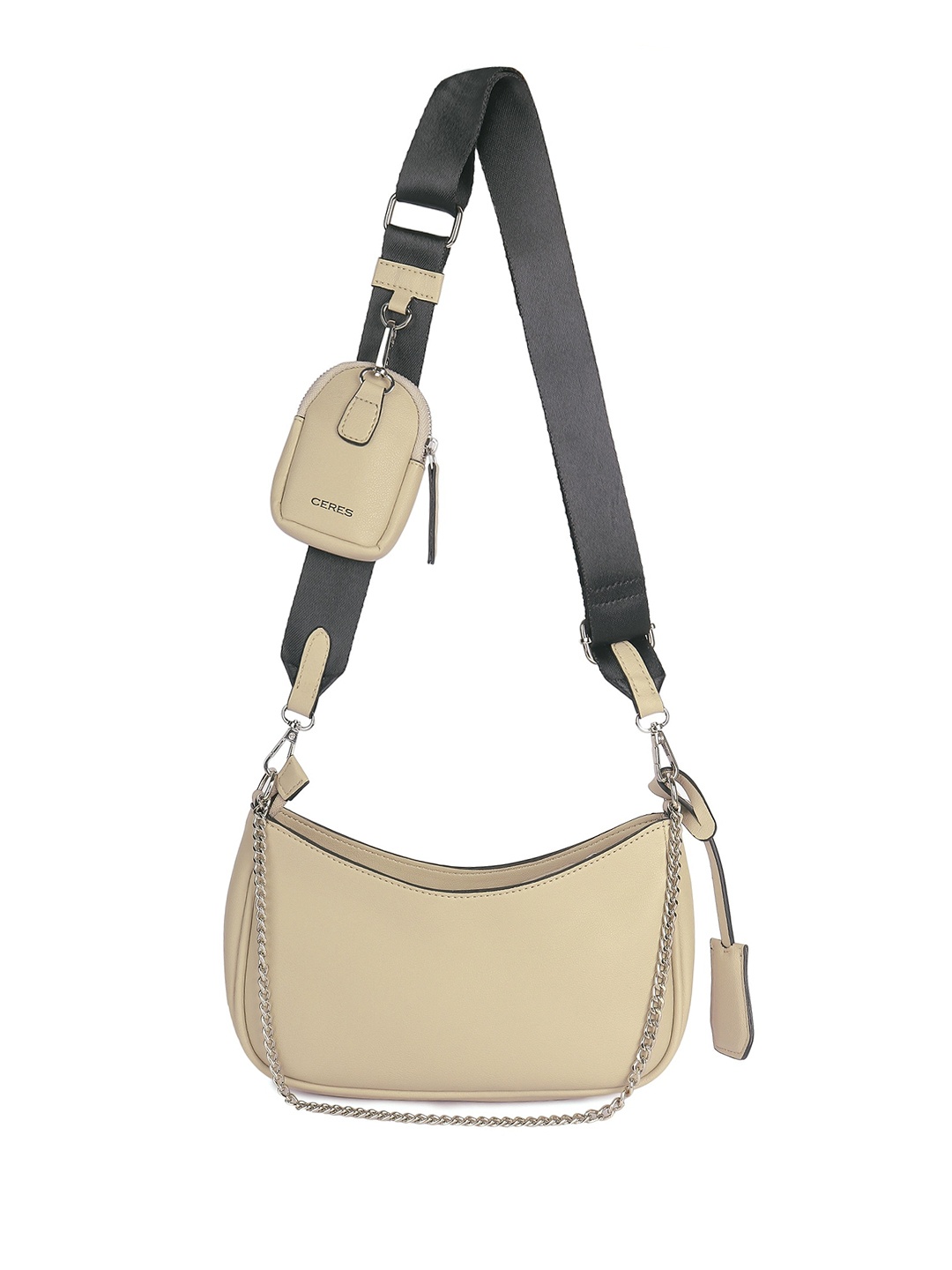 

CERES Women Leather Sling Bag, Beige