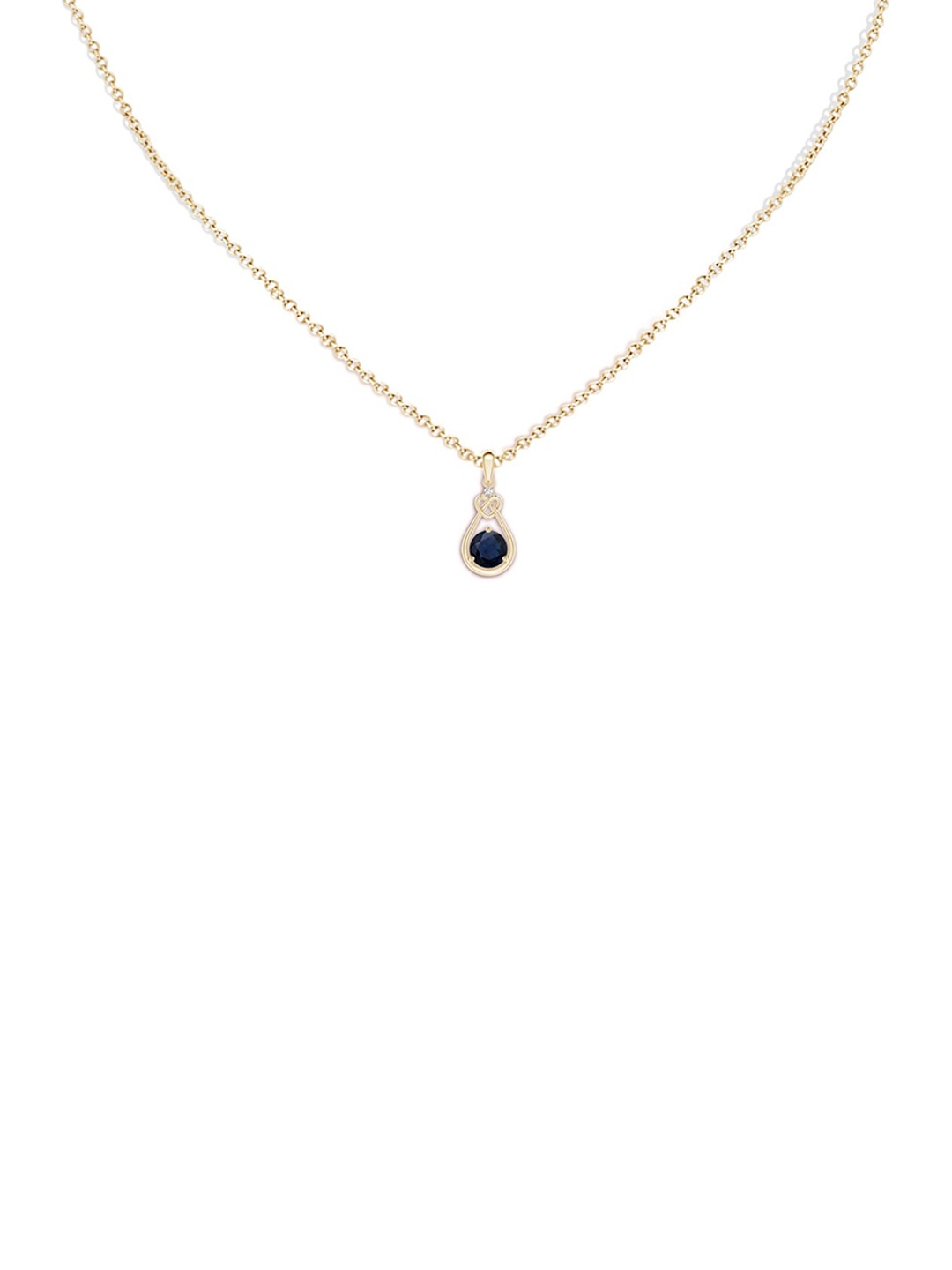 

Angara 14KT Yellow Gold Sapphire Knotted Heart Pendant with Diamond