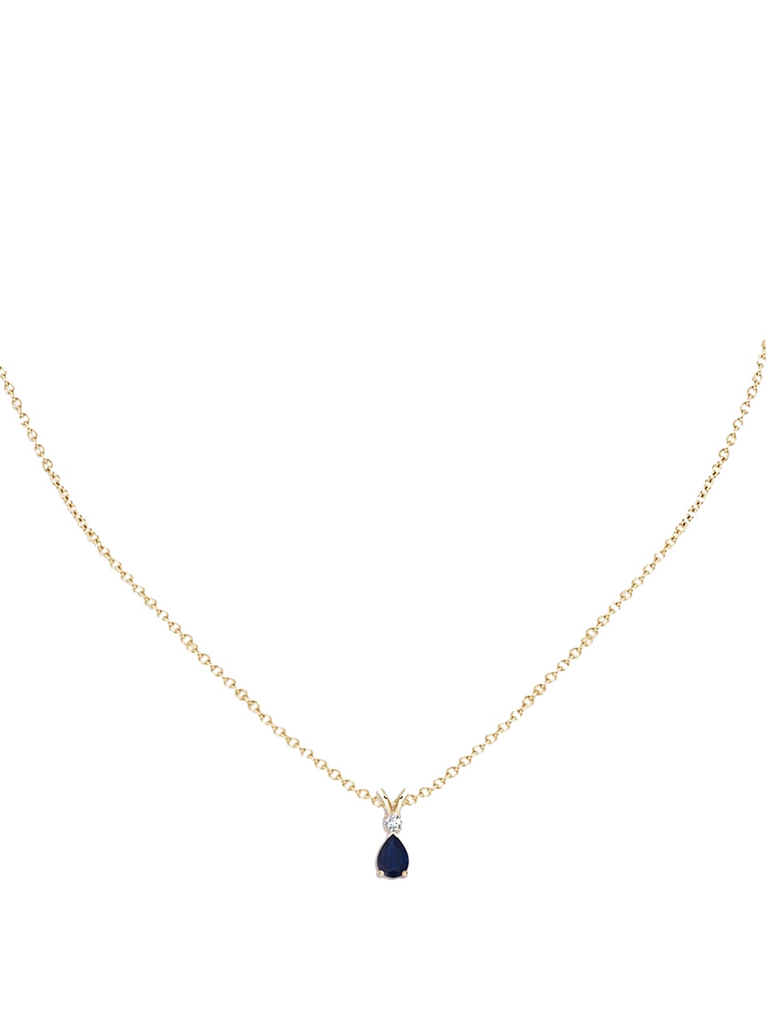 

Angara 18KT Yellow Gold Blue Sapphire Teardrop Pendant with Diamond