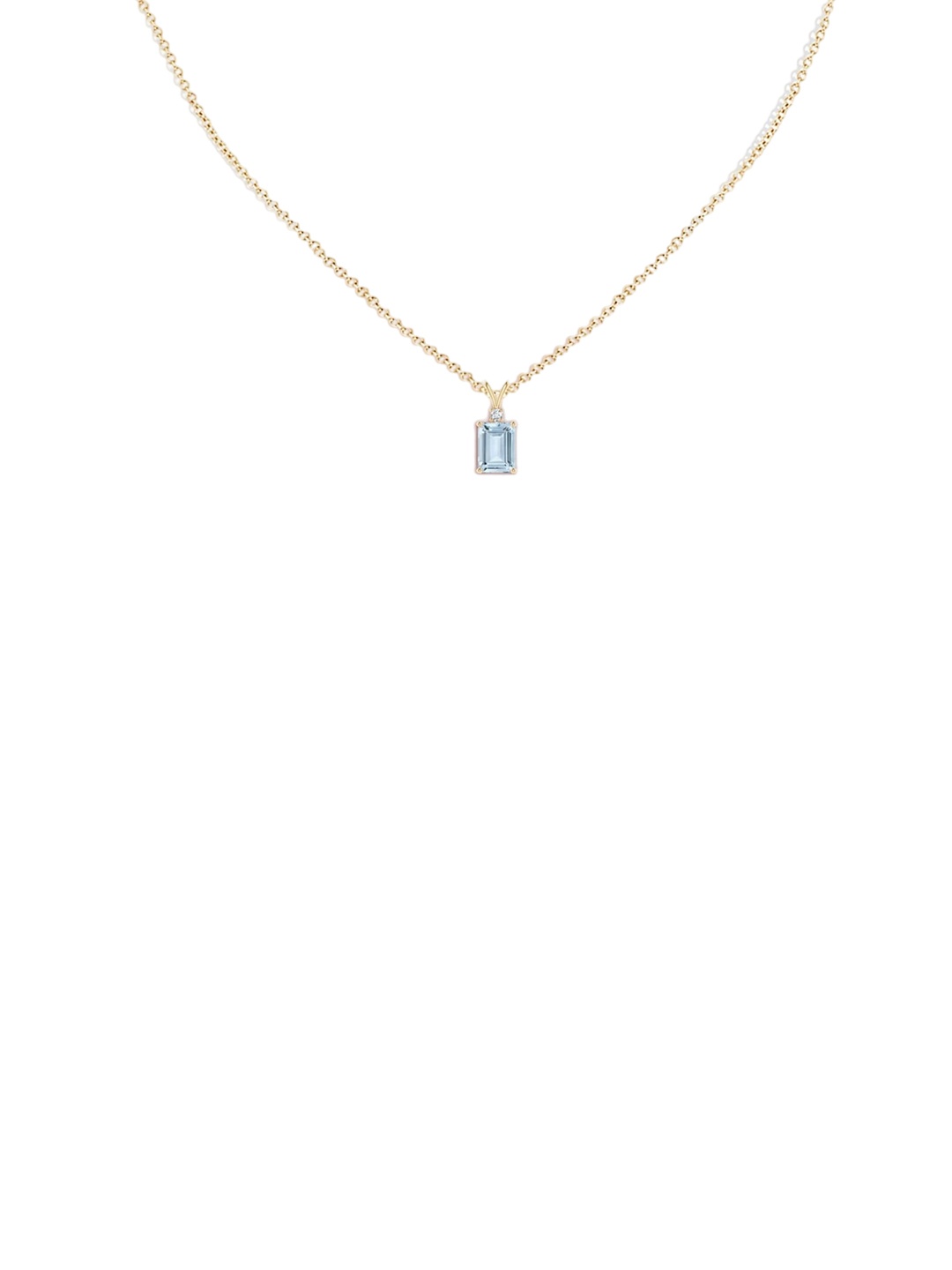 

Angara 18KT Yellow Gold Emerald-Cut Aquamarine Solitaire Pendant with Diamond