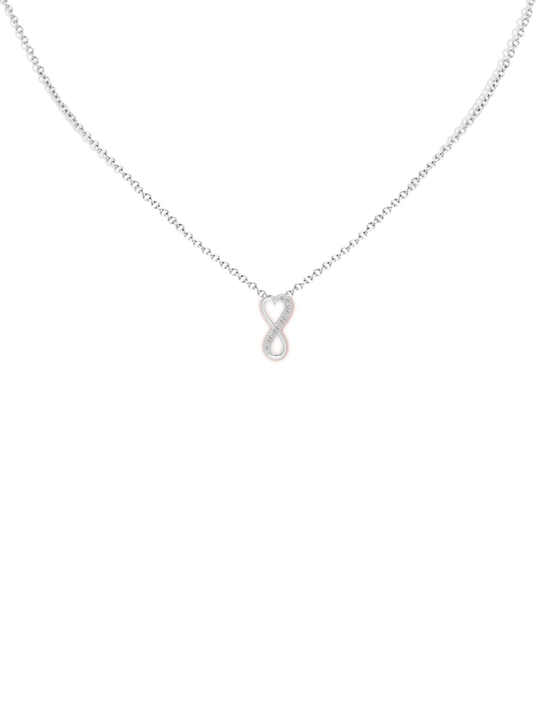 

Angara 18KT White Gold Pave-Set Natural Diamond Infinity Heart Pendant, Silver