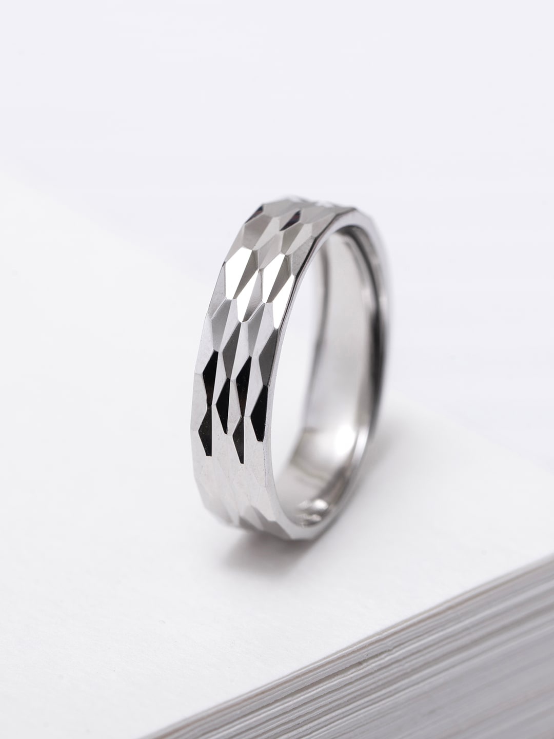 

Zavya Men 925 Pure Sterling Silver Rhodium-Plated Finger Ring