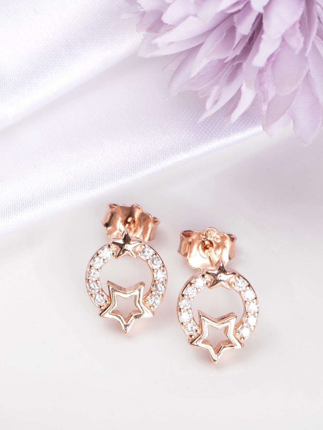

Zavya Rose Gold Plated 925 Pure Sterling Silver Cubic Zirconia Studs