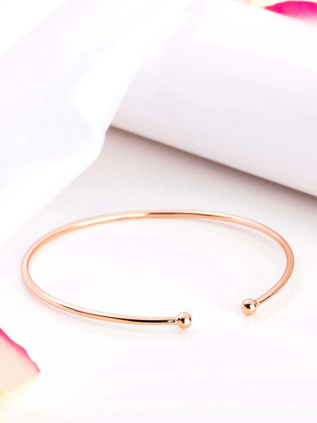 

Zavya 925 Pure Silver Rose Gold-Plated Cuff Bracelet