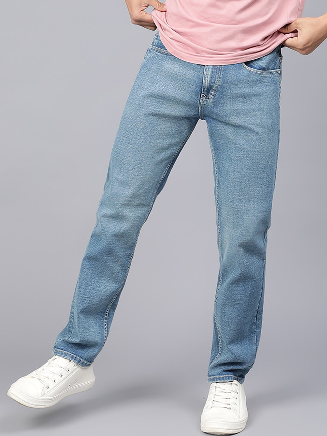 

Code 61 Men Slim Fit Slash Knee Stretchable Jeans, Blue