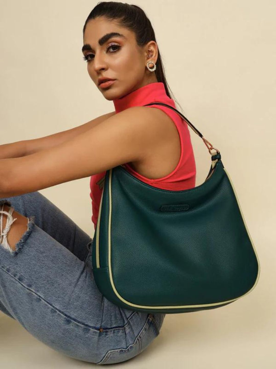 

THE GUSTO Shopper Hobo Bag, Green