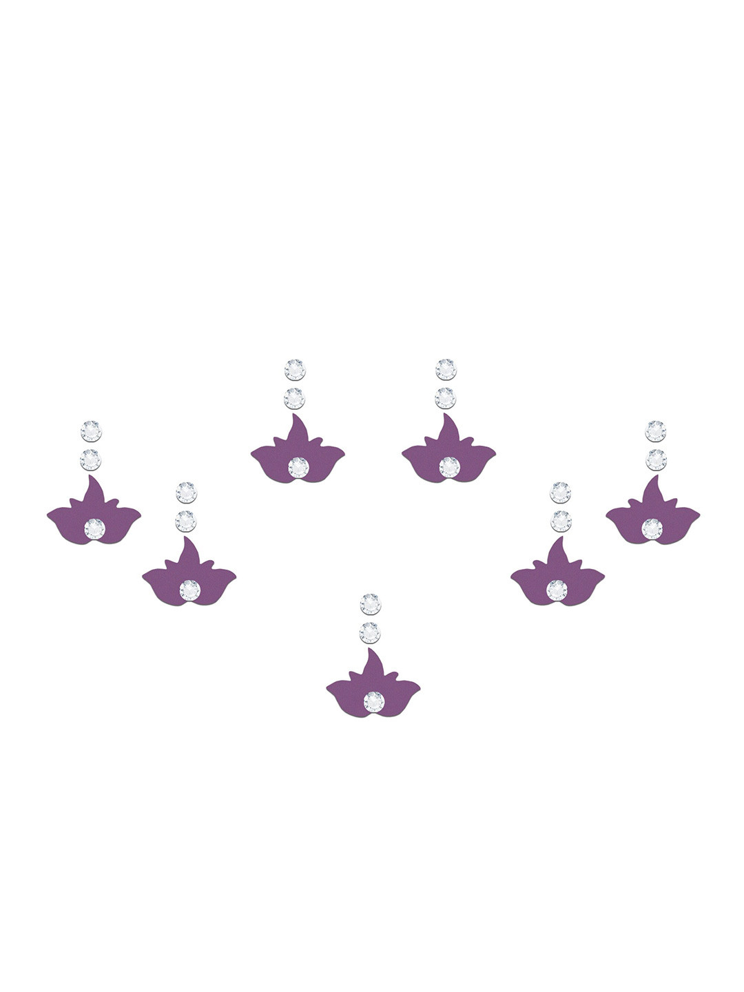 

Comet Busters Traditional Designer Studded Reusable Bindis 7Pcs - Lilac, Purple