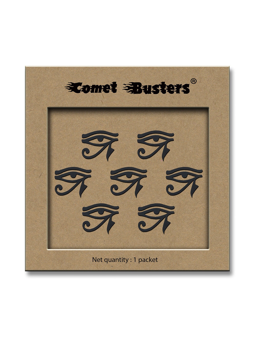 

Comet Busters Traditional Eye Design Reusable Bindis 7Pcs - Black