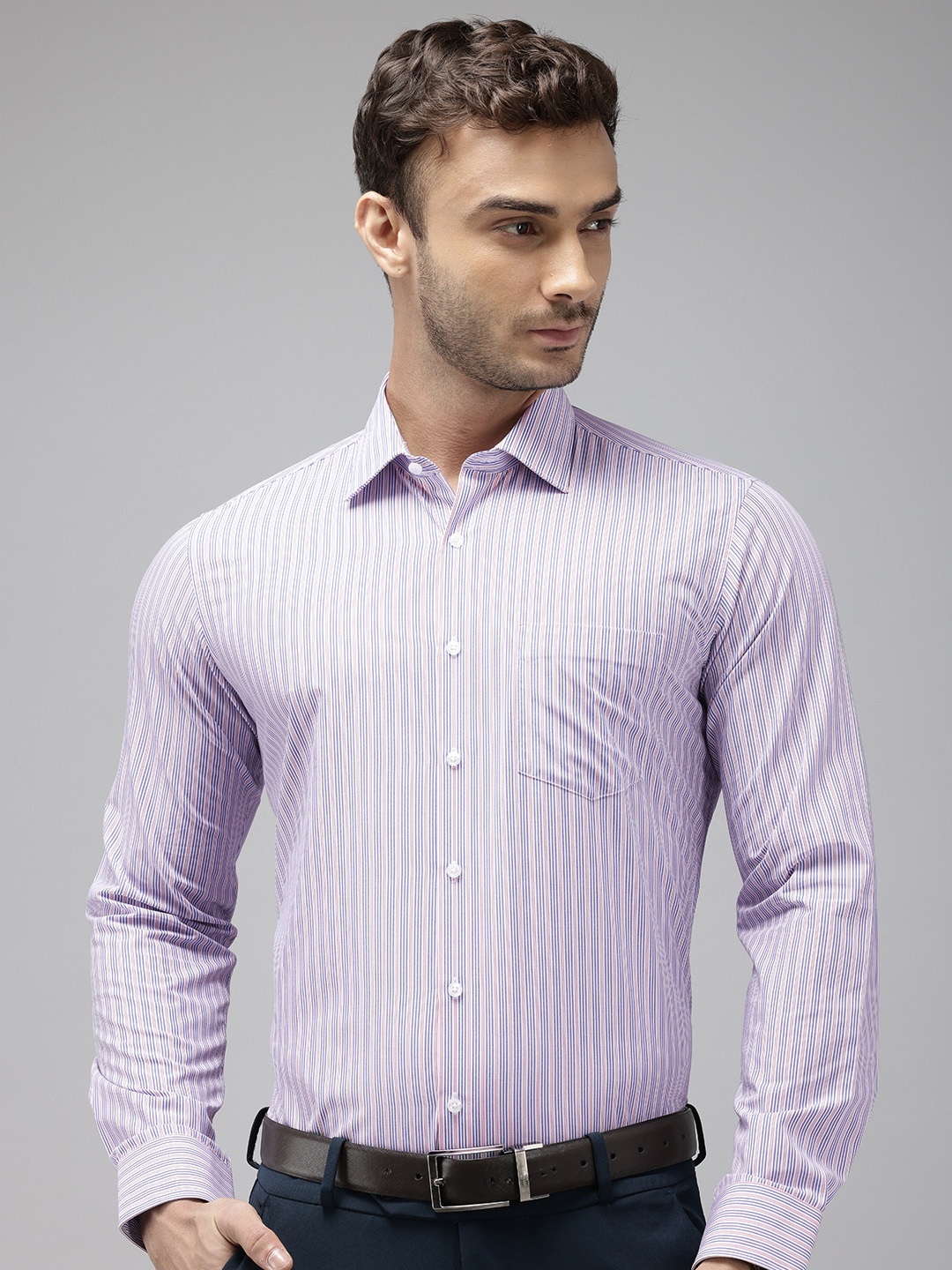 

Van Heusen Slim Fit Striped Formal Shirt, White