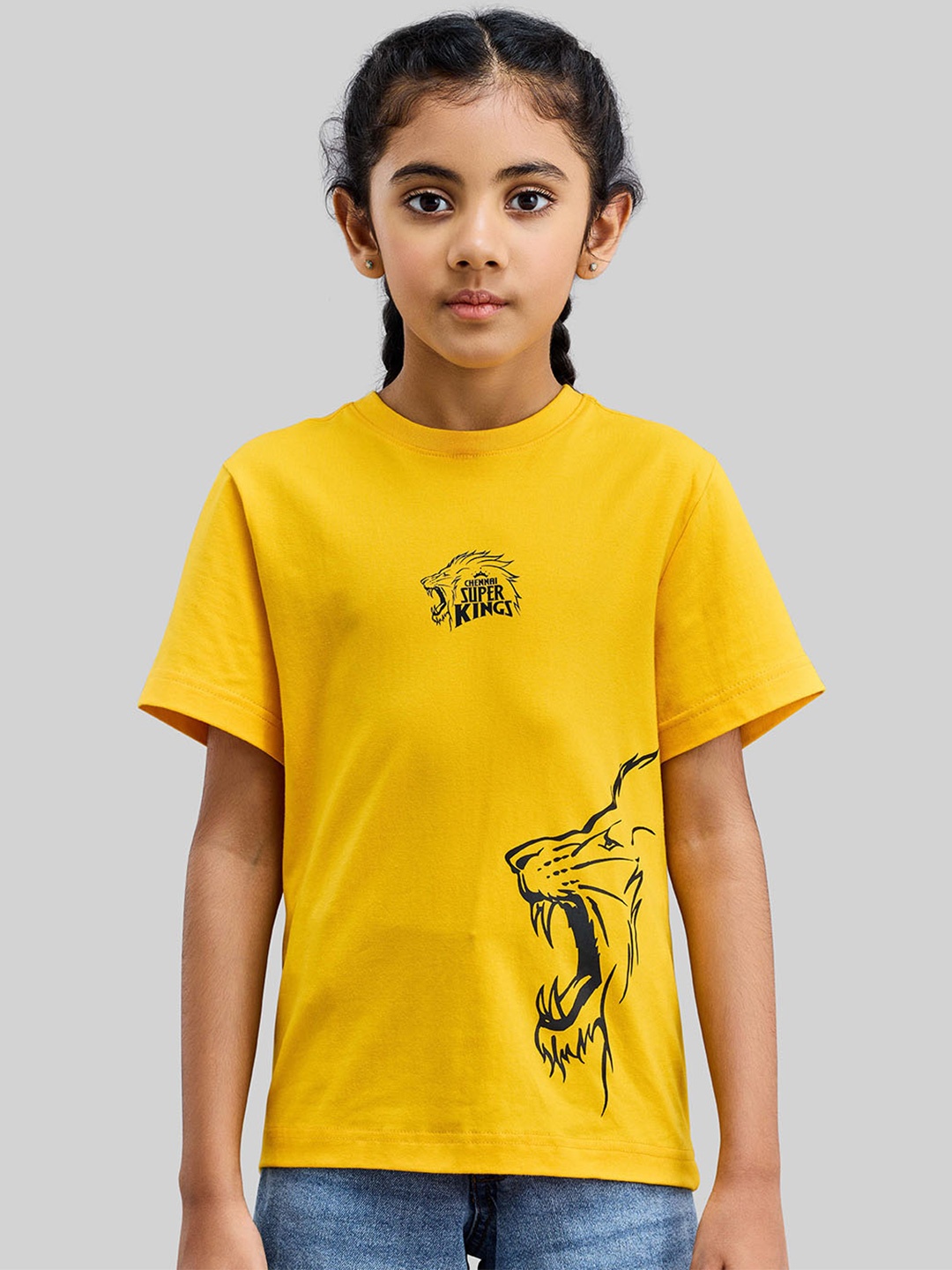 

BOLDFIT Kids CSK Printed T-shirt, Yellow