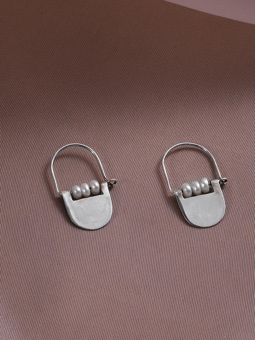 

Fabindia Silver Contemporary Hoop Earrings