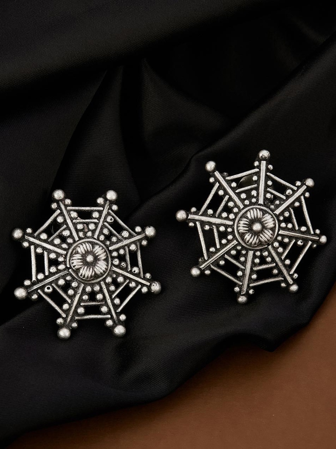 

Fabindia Silver Oxidised Studs Earrings