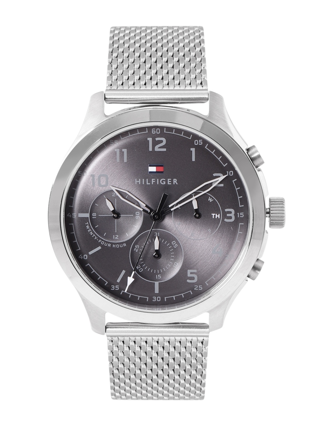 

Tommy Hilfiger Men Stainless Steel Bracelet Style Straps Chronograph Watch TH1791851W, Grey