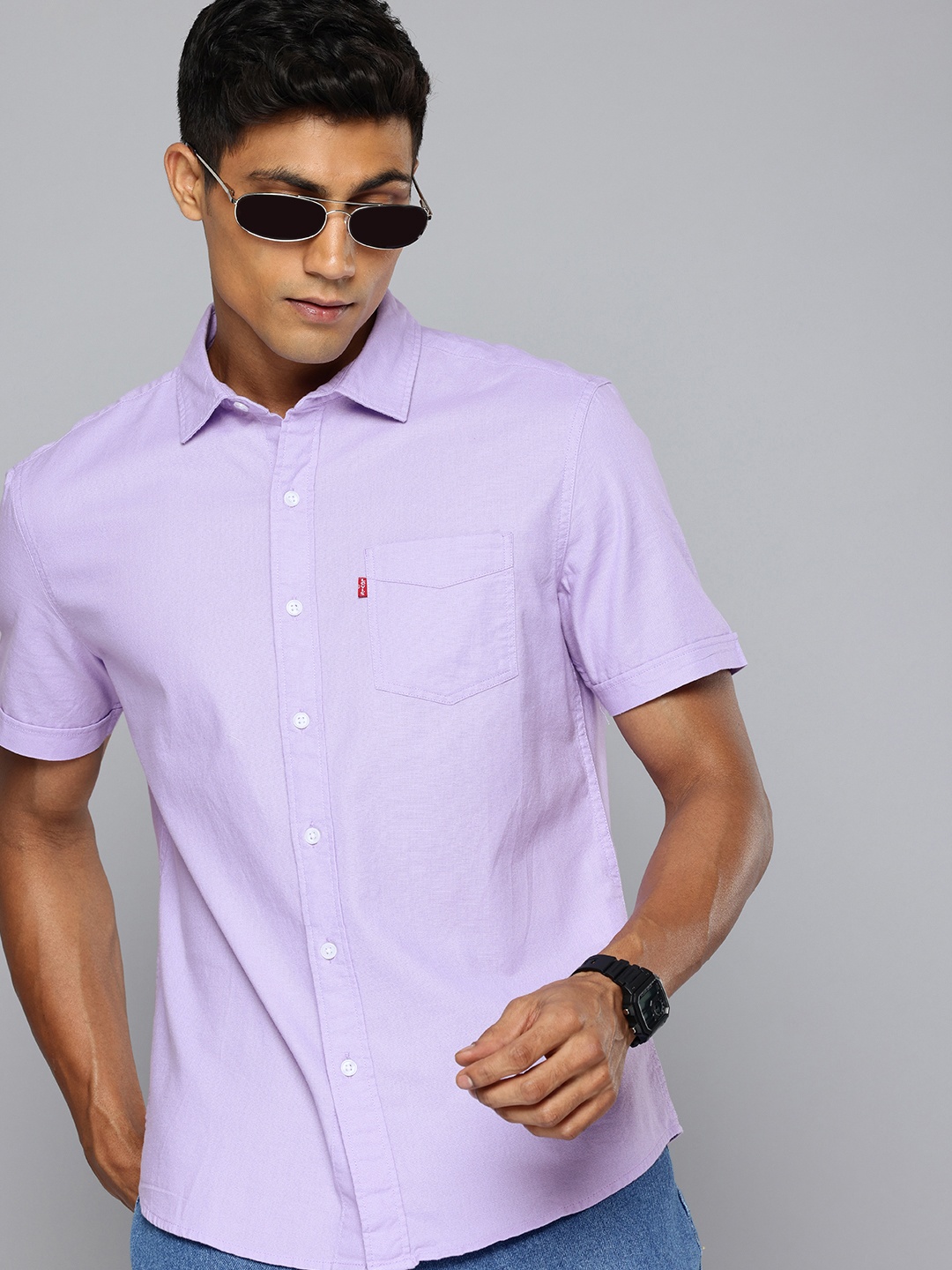 

Levis Slim Fit Pure Cotton Casual Shirt, Lavender