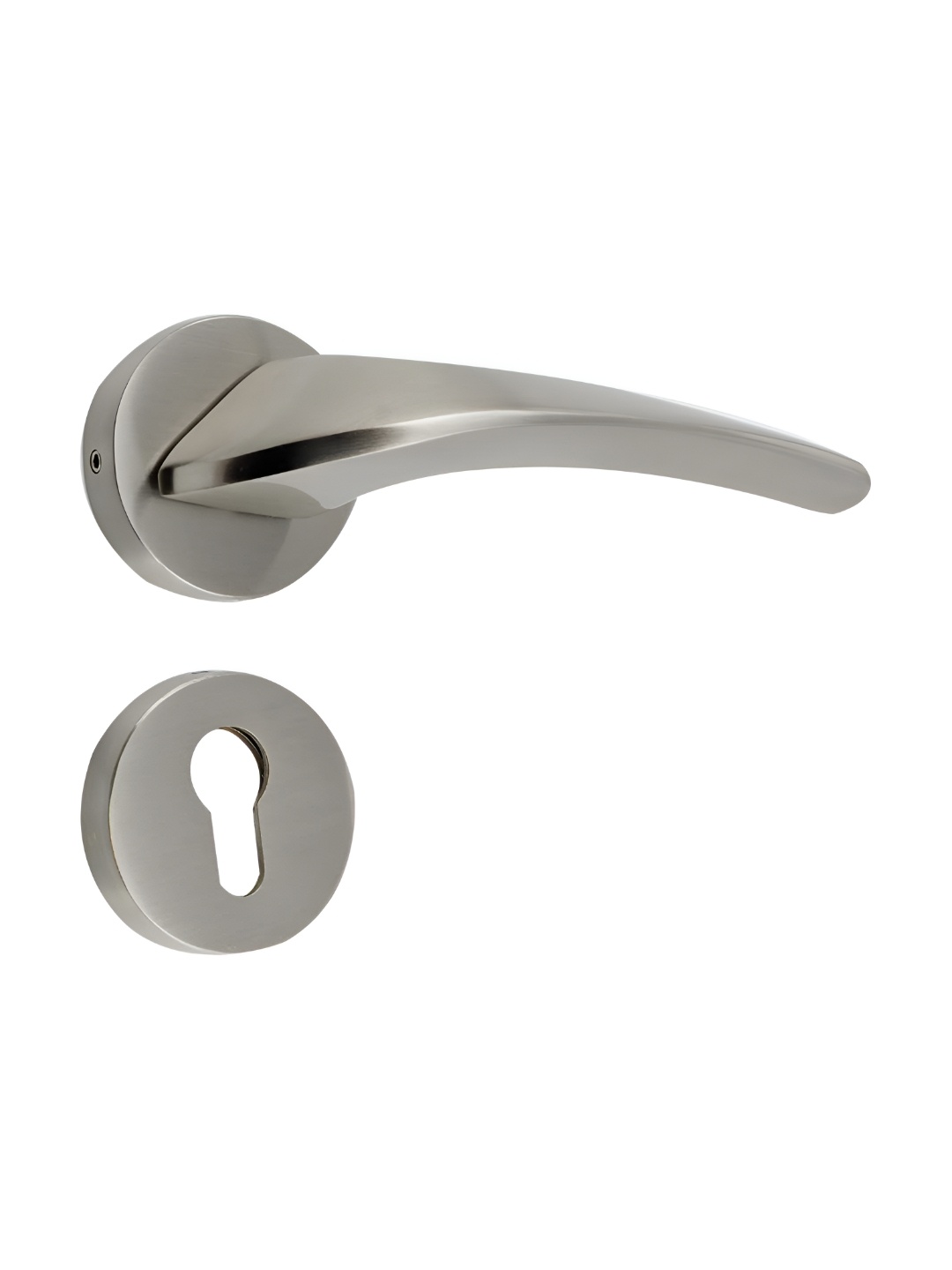 

Indianshelf Grey Steel Finish Brass Door Handle With Lock