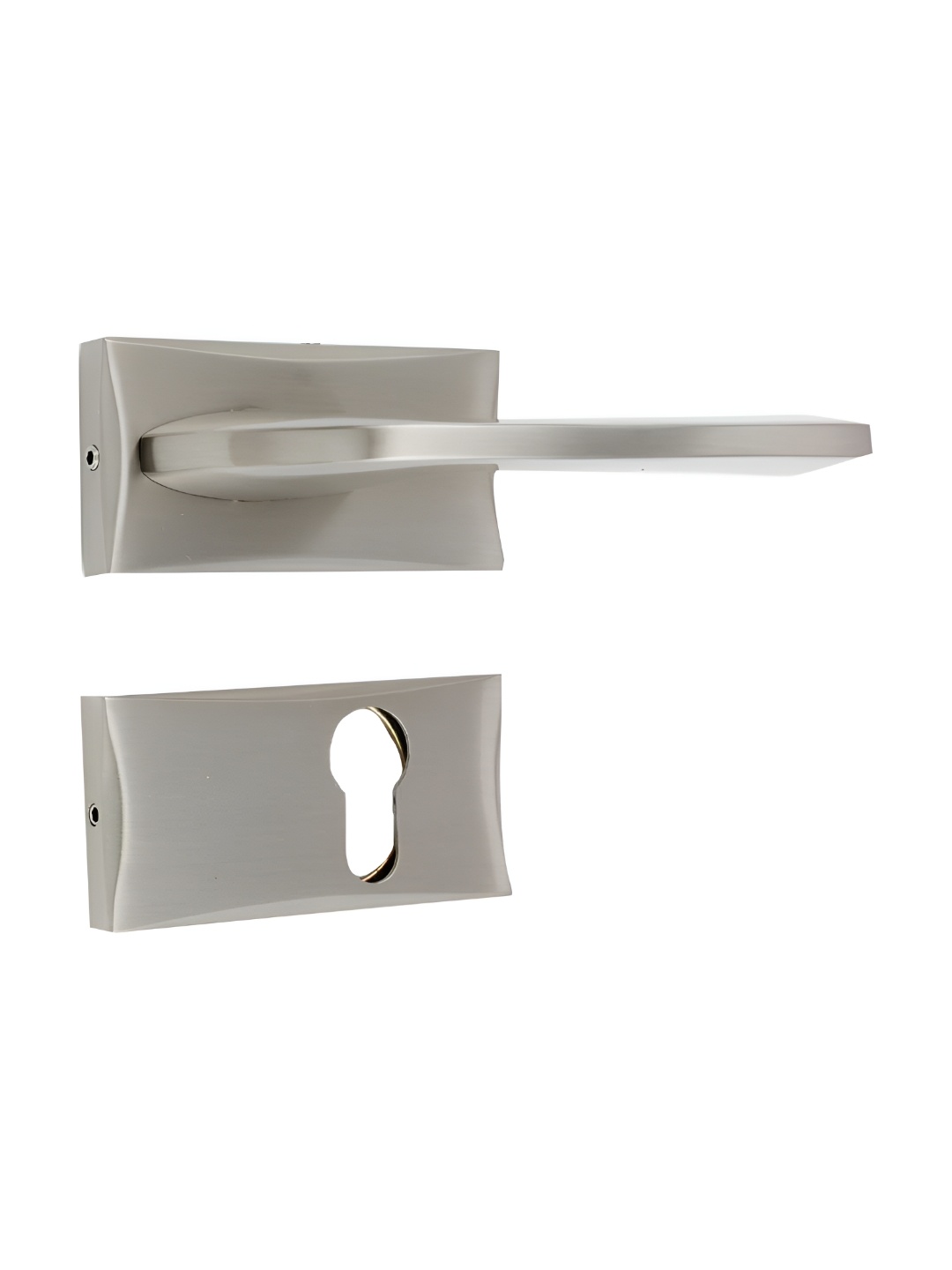 

Indianshelf Grey Satin Finish Square Brass Door Handle With Lock