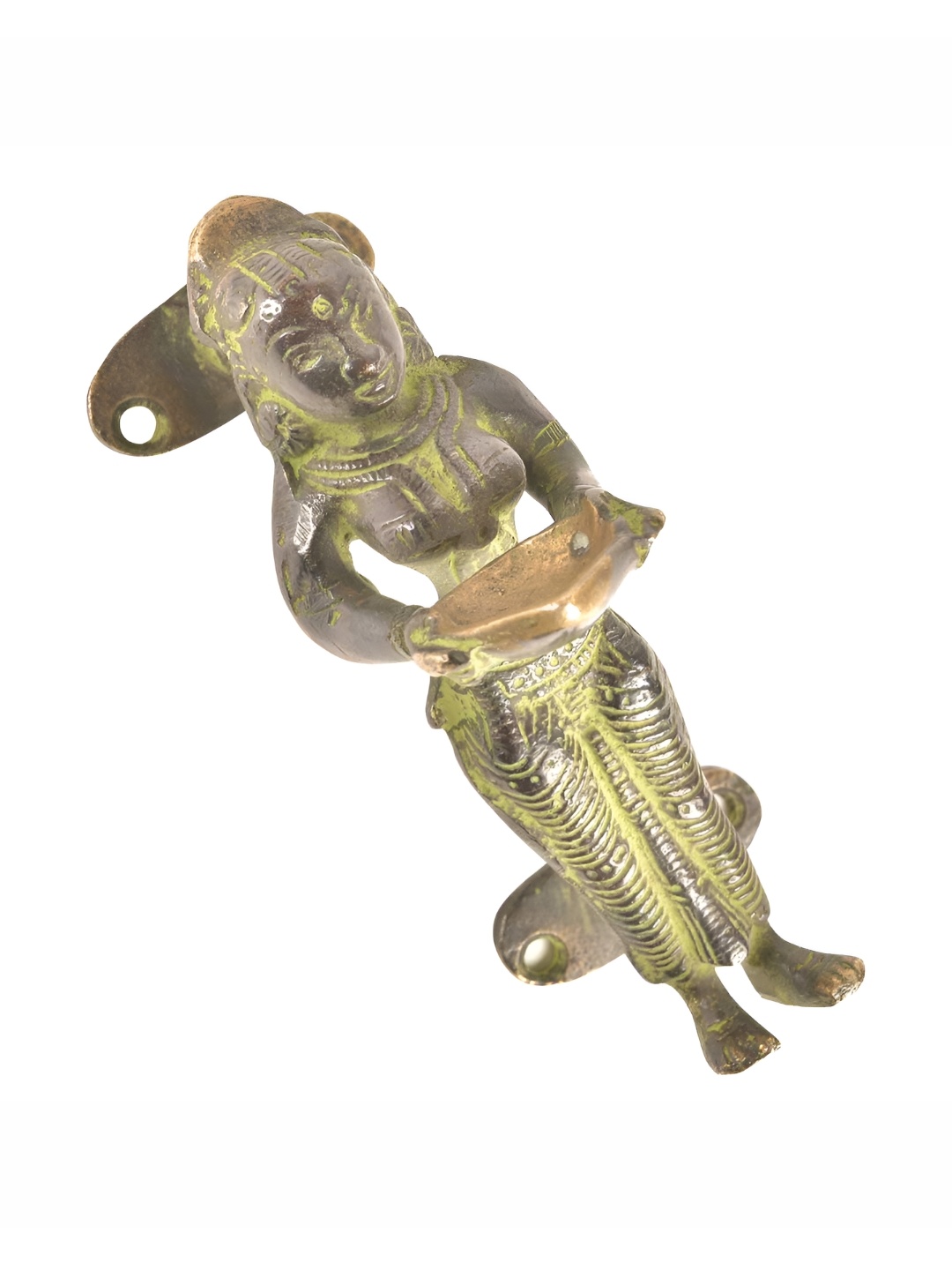 

Indianshelf Brown & Yellow Dhokra Tribal Door Handle