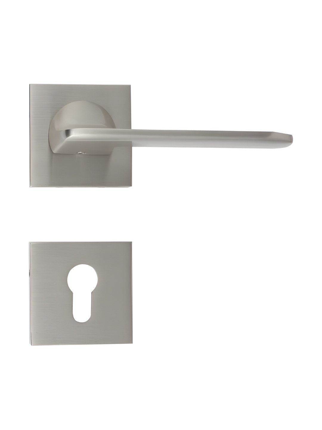 

Indianshelf Silver Toned Mortise Door Lock Handle Set, Grey