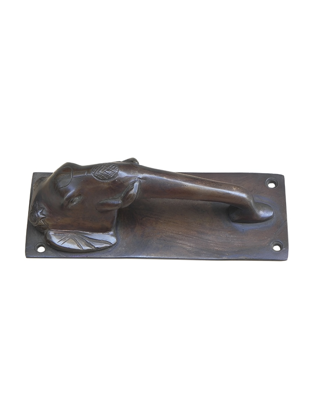 

Indianshelf Brown Elephant Shape Textured Brass Door Handle