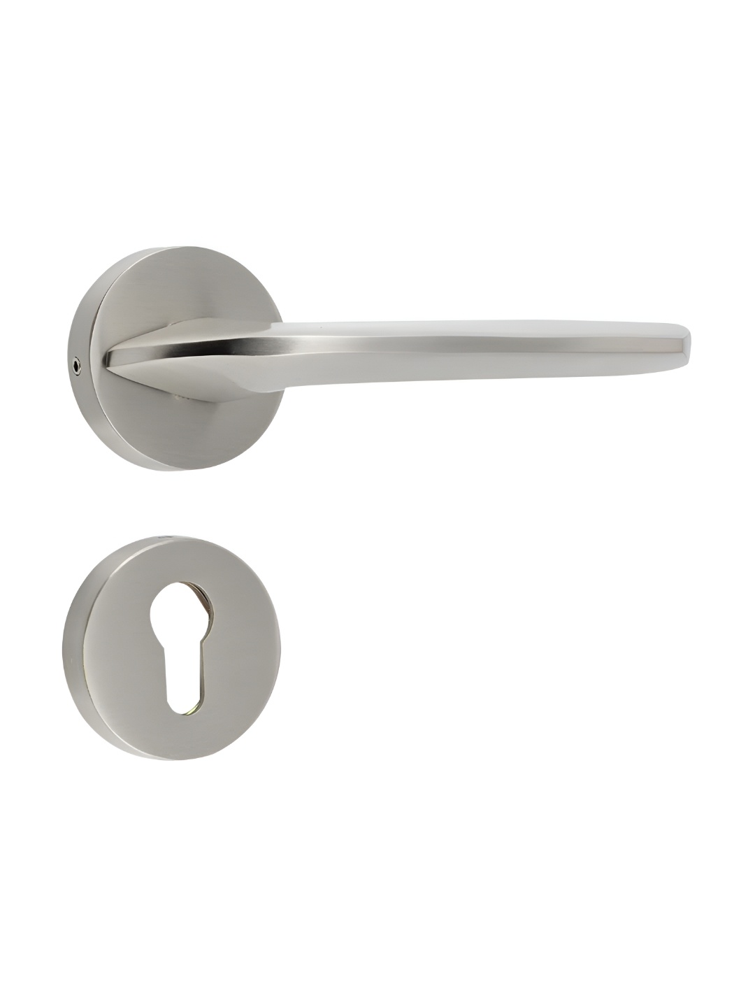 

Indianshelf Grey 2 Pieces Satin Finish Brass Door Handle With Lock