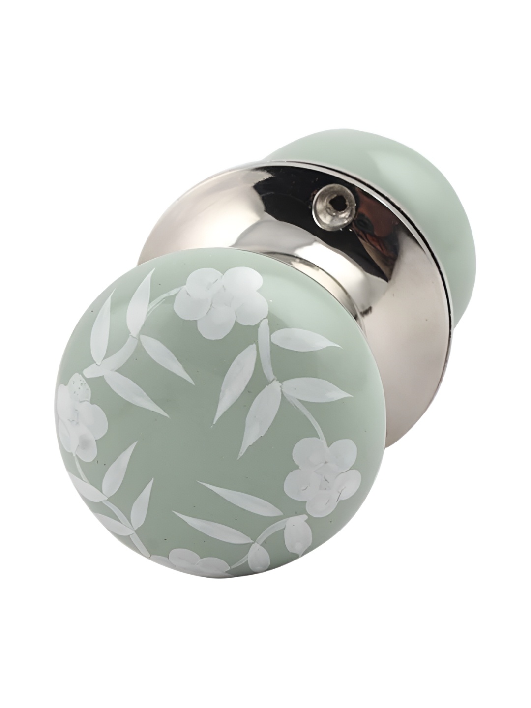 

Indianshelf Green & White Floral Printed Door Handle