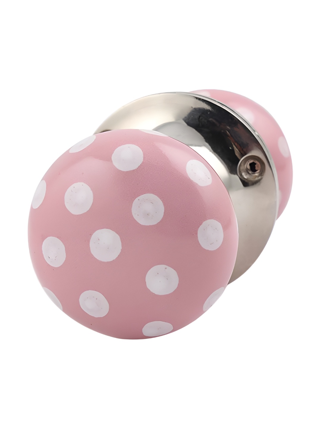 

Indianshelf Pink & White Dot Printed Metal Door Handle