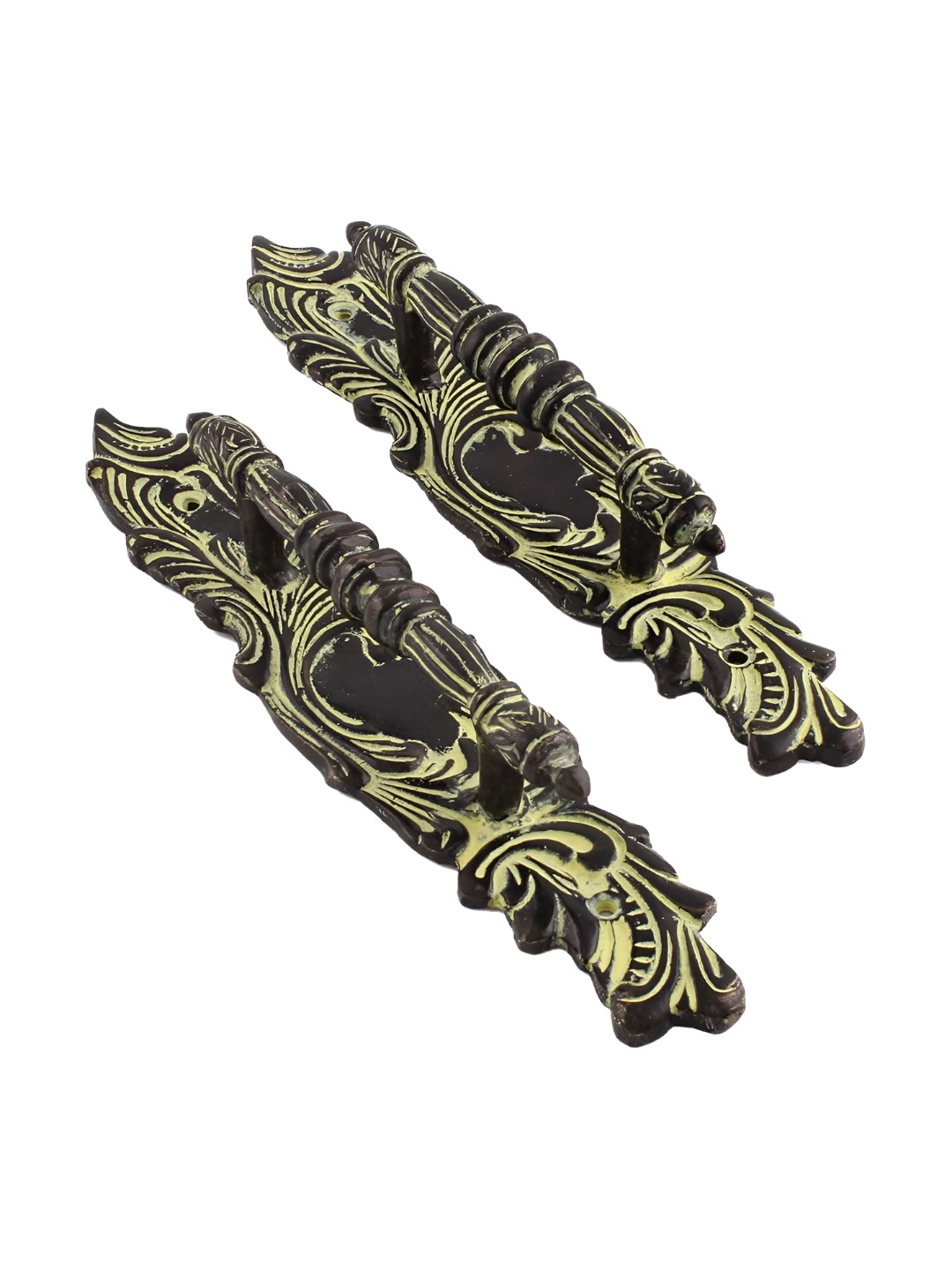 

Indianshelf Black & Yellow 2 Pieces Brass European Style Door Handles