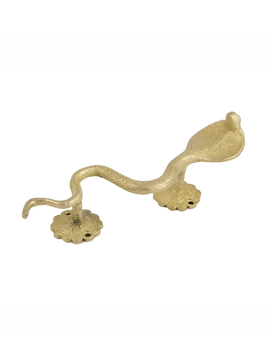 

Indianshelf Beige Cobra Snake Shape Textured Brass Door Handle