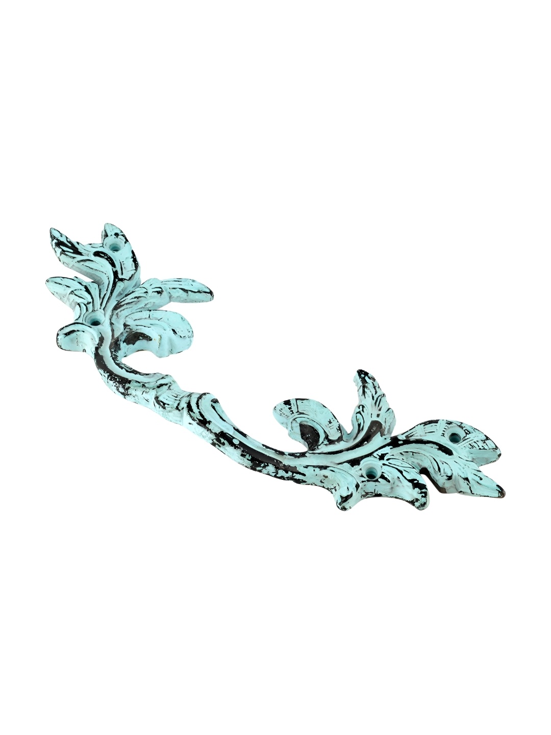 

Indianshelf Sea Green Leaf Shape Textured Iron Door Handle