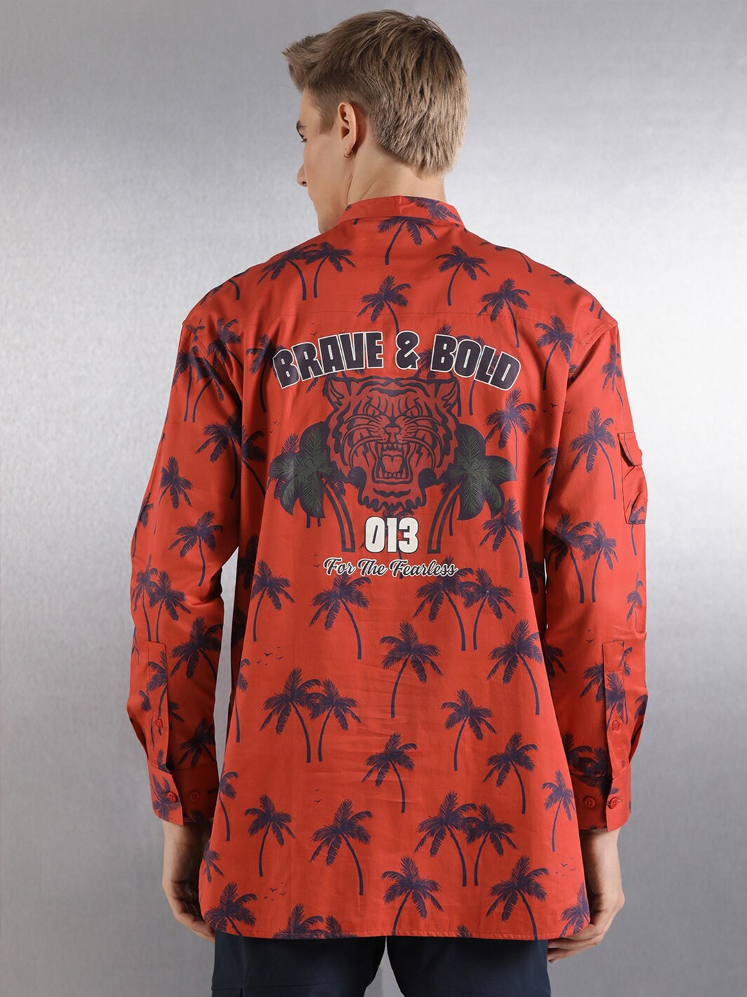 

Breakbounce Floral Printed Cotton Casual Shirt, Brown