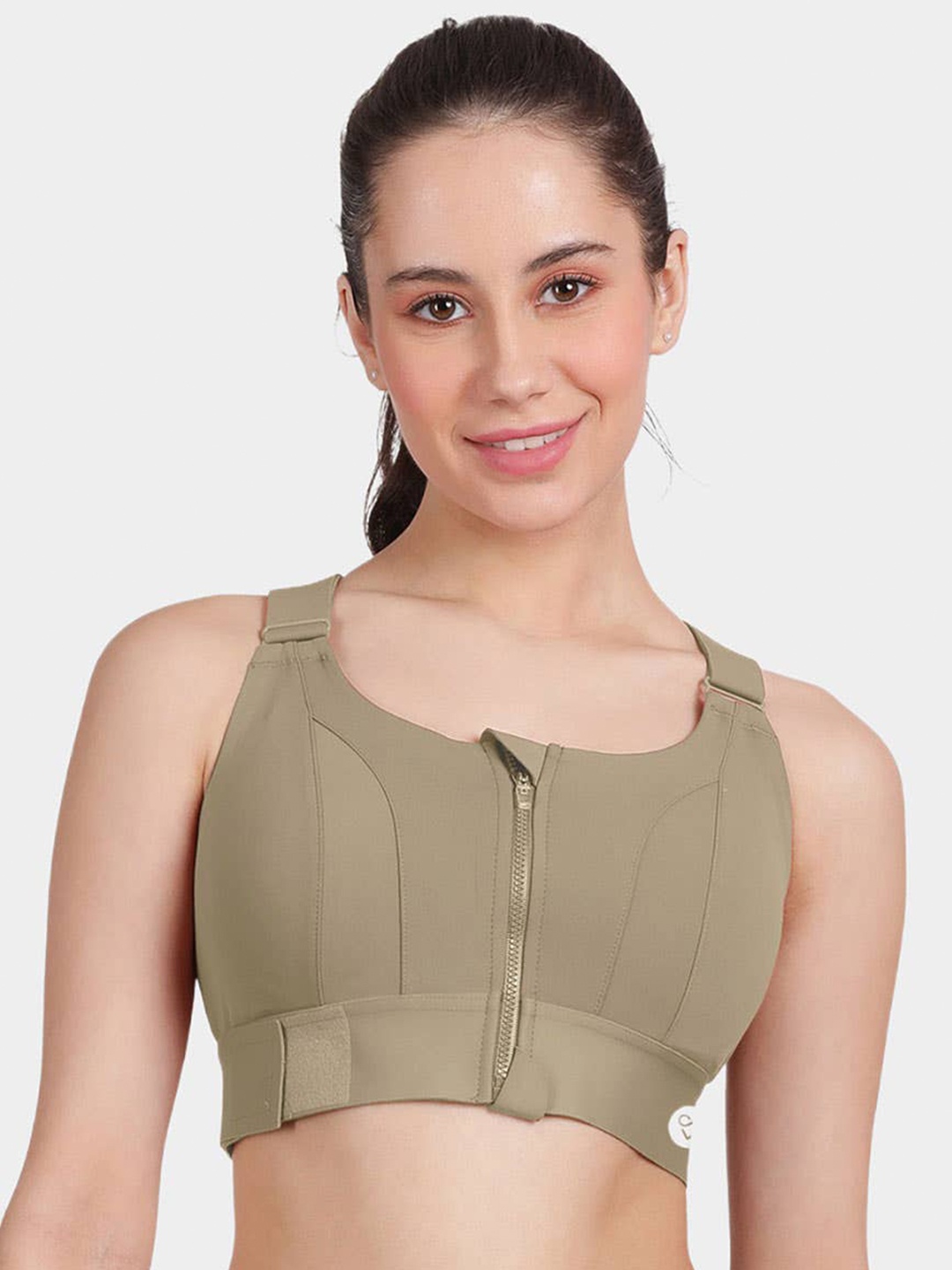 

Munaafi All Day Comfort Workout Bra - Full Coverage Lightly Padded, Olive