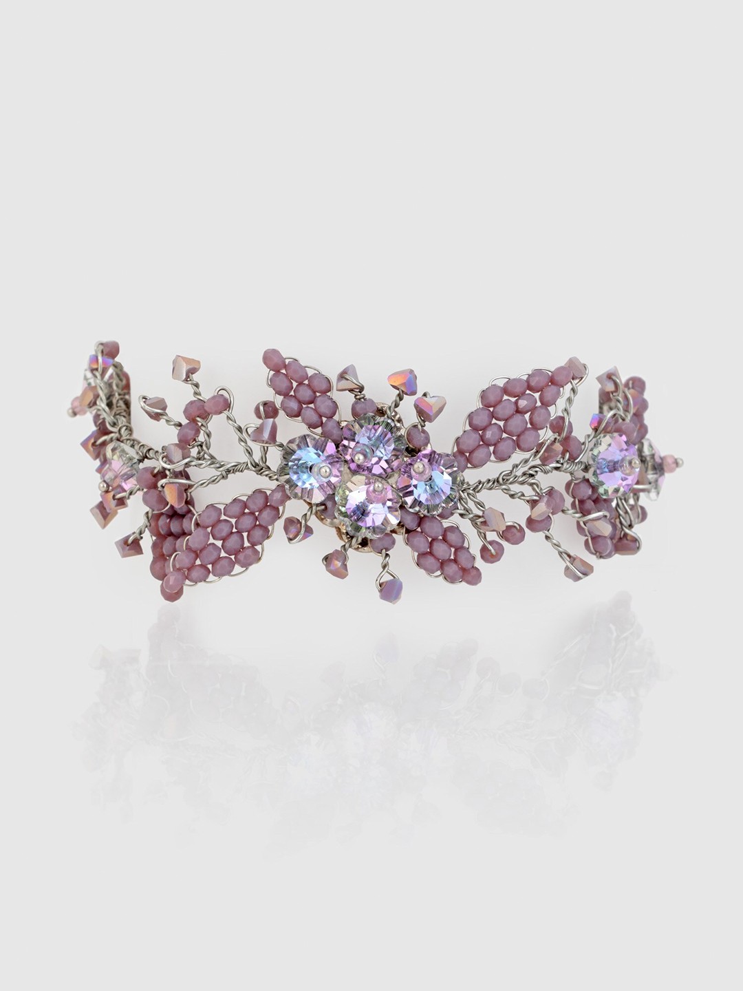 

D'oro Stone Studded Multistrand Bracelet, Purple