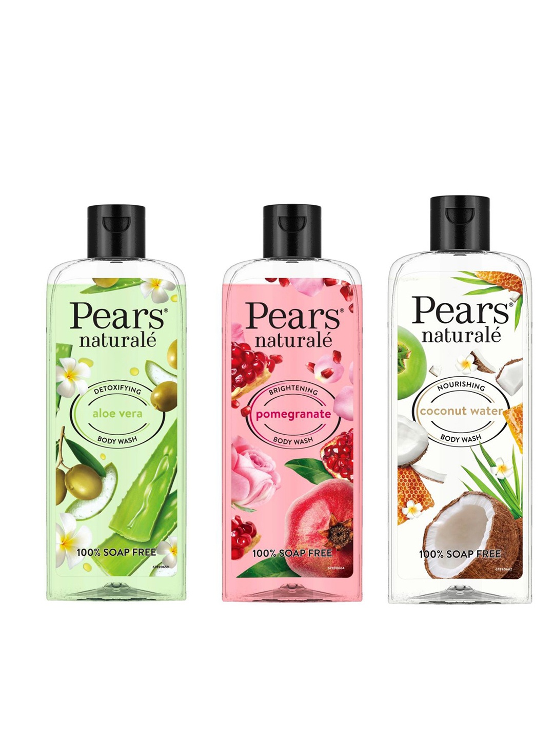 

Pears Set of 3 Naturale Body Wash - 250ml each - Aloe Vera + Pomegranate + Coconut Water, Green