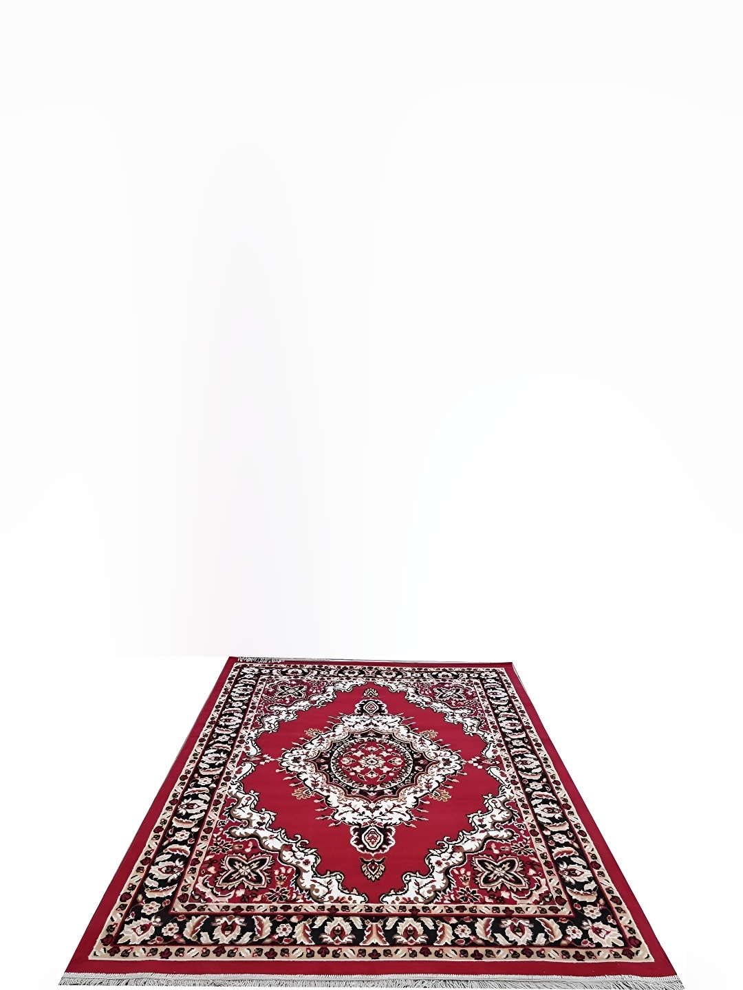 

SANA CARPET Red & White Ethnic Motifs Printed Anti-Skid Carpet