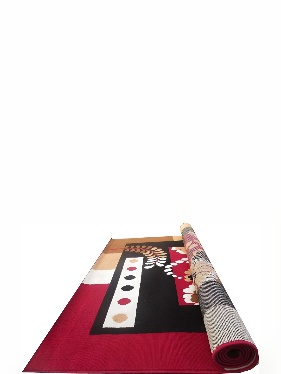 

SANA CARPET Red Floral Printed Anti-Skid Silk Carpet