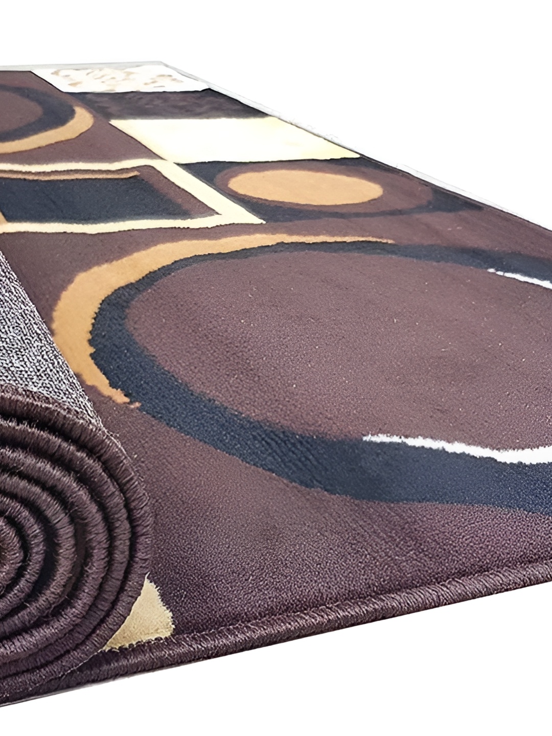

SANA CARPET Brown Geometric Printed Anti-Skid Carpet