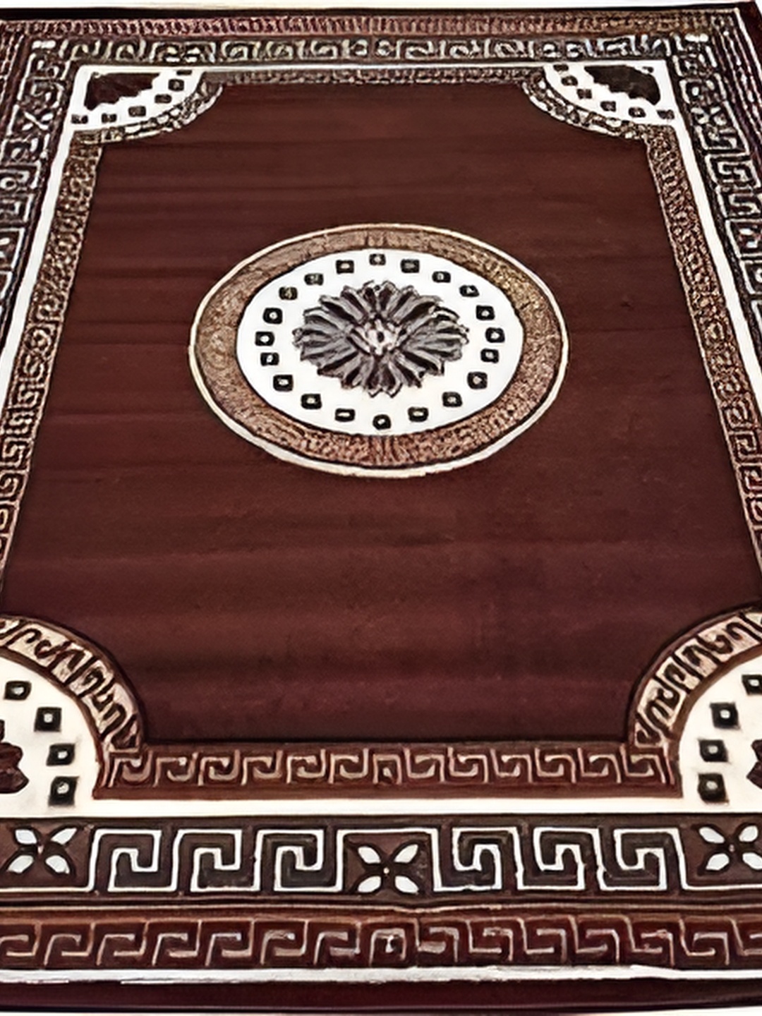 

SANA CARPET Brown Printed Rectangle Anti-Skid Carpet