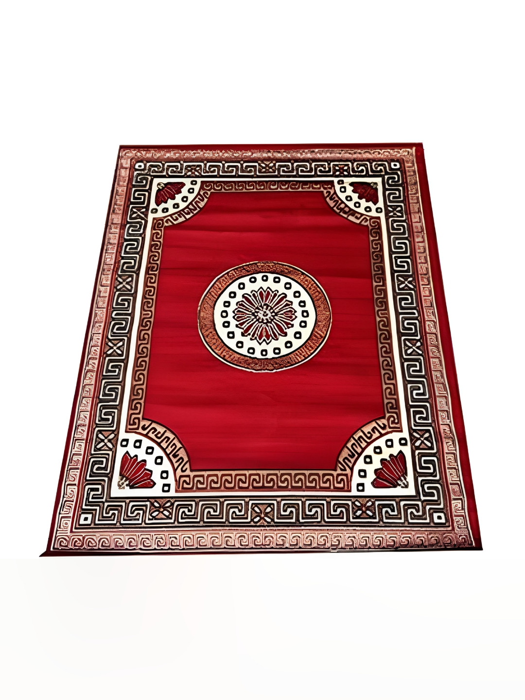

SANA CARPET Red & Black Geometric Printed Anti-Skid Carpet