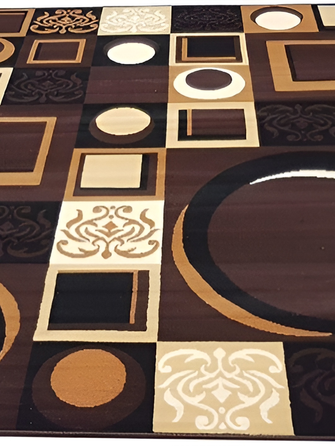 

SANA CARPET Brown Geometric Anti-Skid Carpet