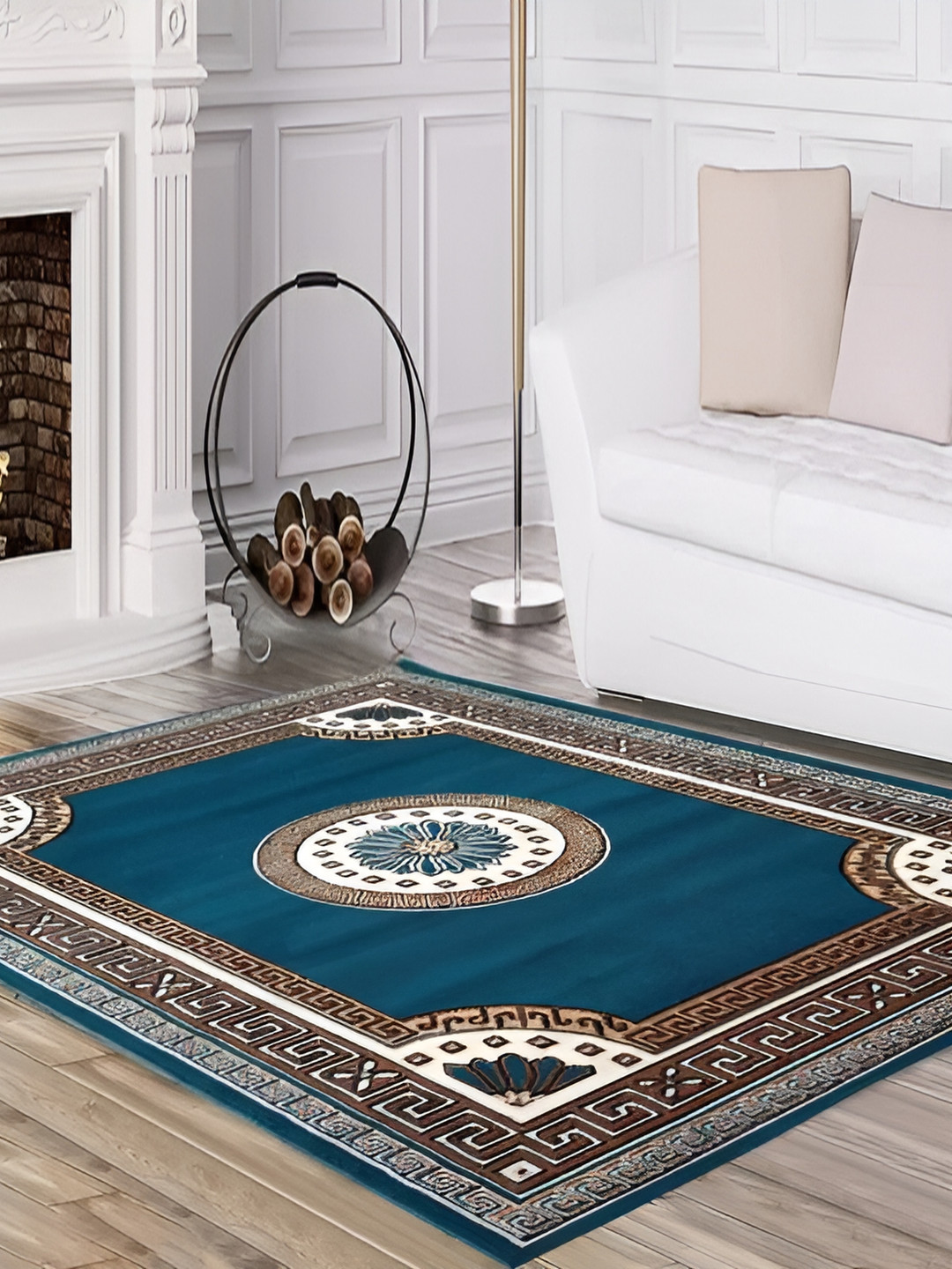

SANA CARPET Blue Ethnic Motifs Anti-Skid Carpet