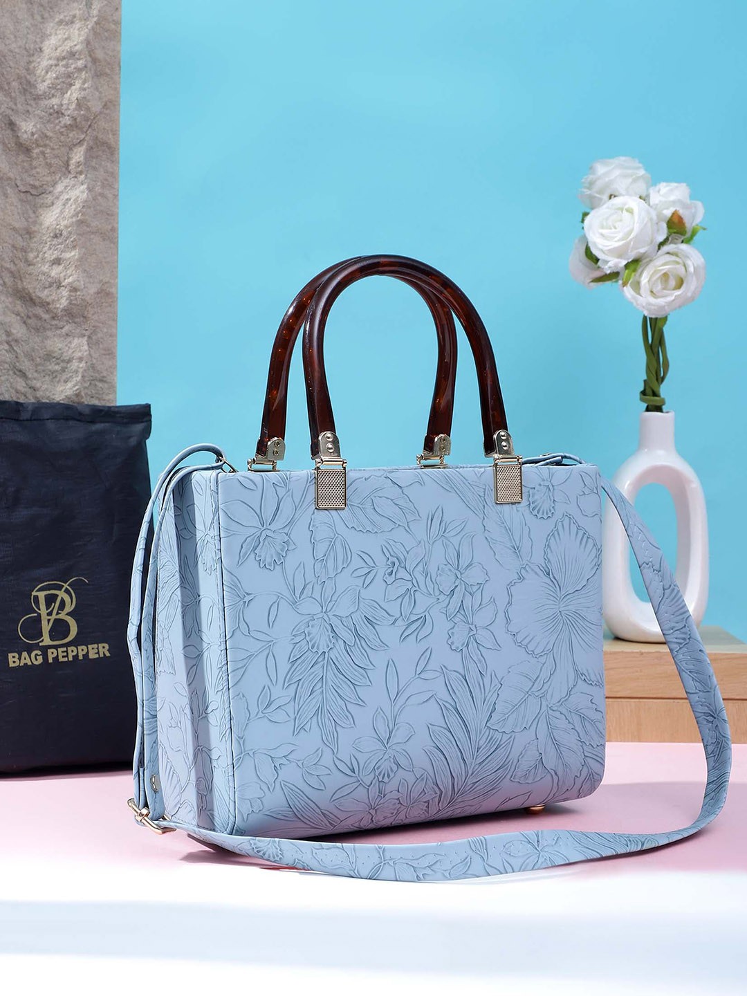 

Bag Pepper Floral Printed Handheld Bag, Blue