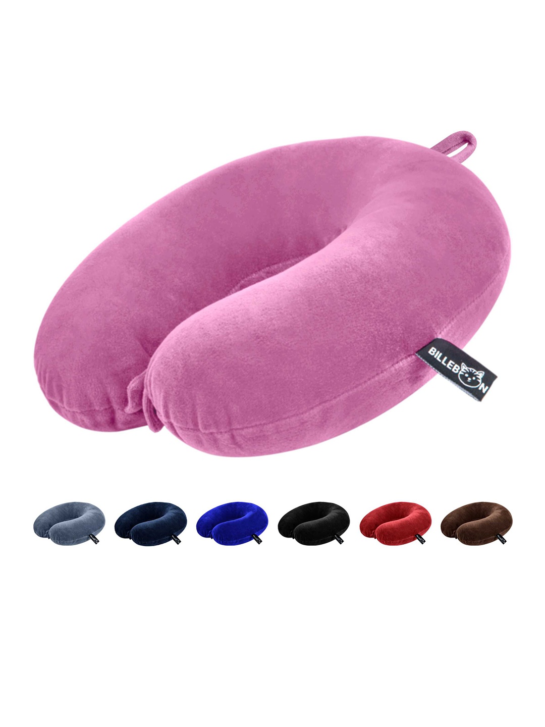 

BILLEBON Cotton Ultra Soft Travel Neck Pillow, Pink