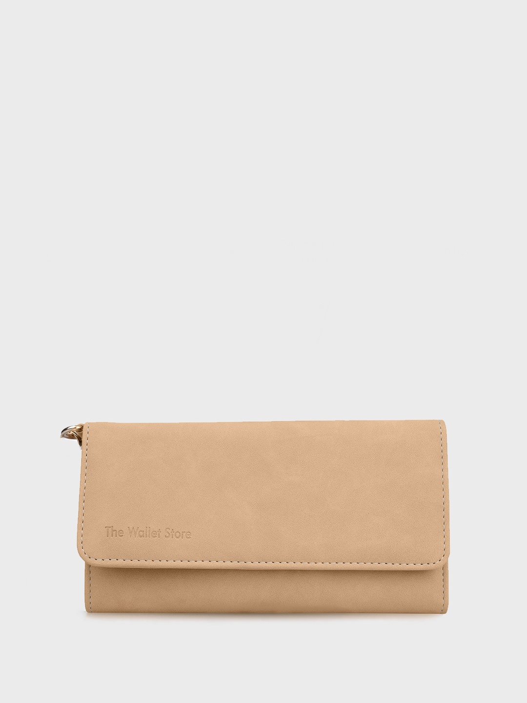 

The Wallet Store Leather Structured Clutch, Tan