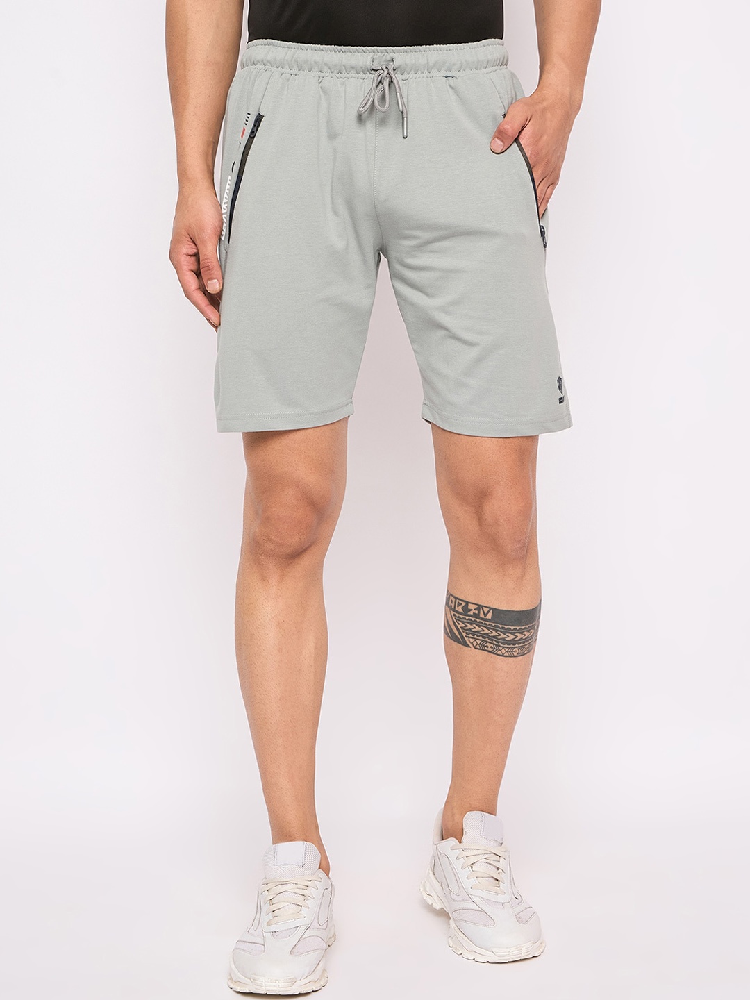 

Duke Men Mid-Rise Cotton Sports Shorts, Grey