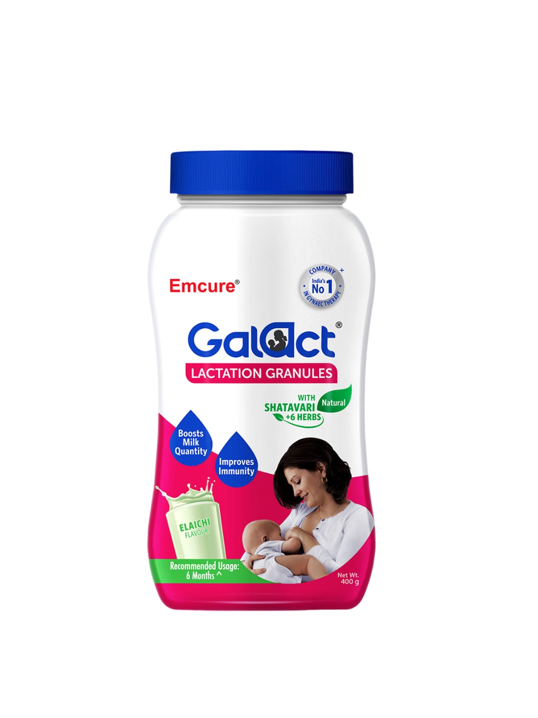 

Galact Lactation Granules With Shatavari - 400g - Elaichi Flavour, White