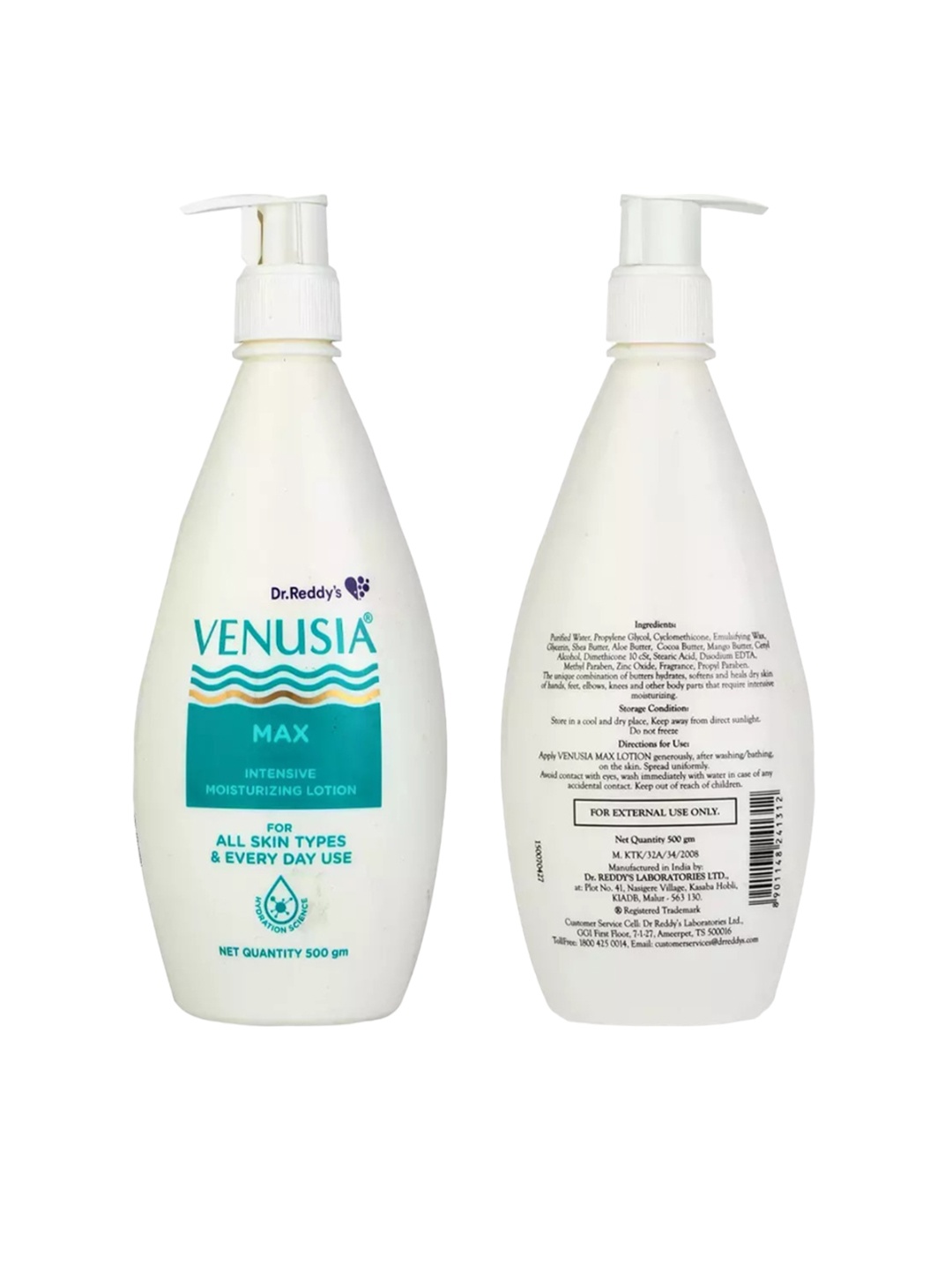 

Venusia Dr. Reddy's Max Moisturizing Lotion Contains Shea, Mango, Aloe & Cocoa Butter-500g, White