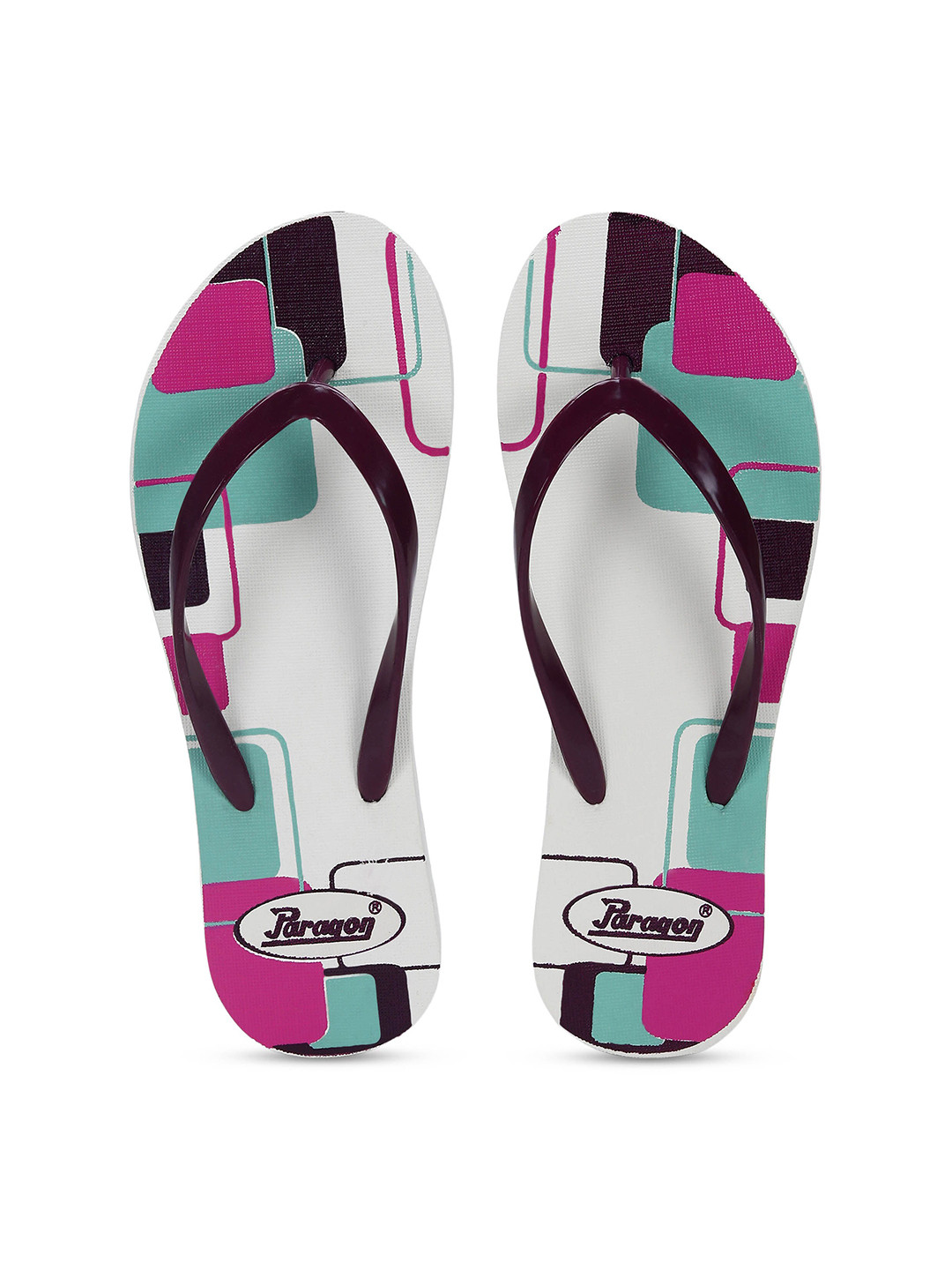 

Paragon Women Printed Lightweight Rubber Thong Flip-Flops, White