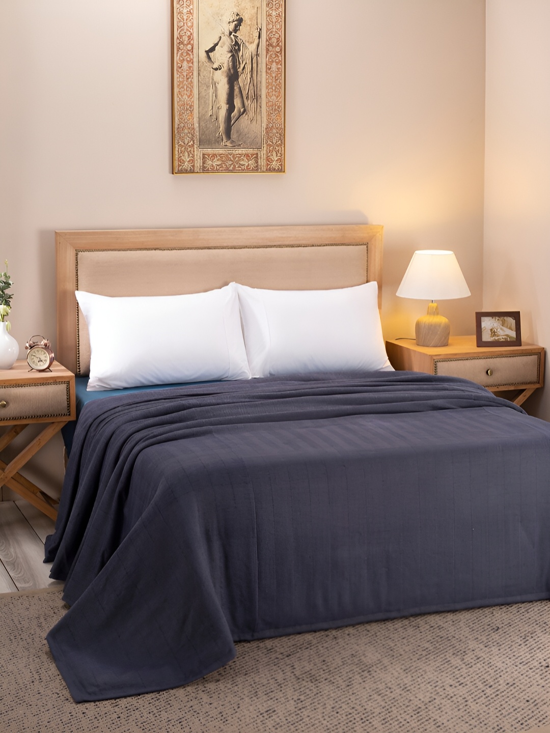 

MASPAR Blue Abstract Printed Queen Double Bed Covers