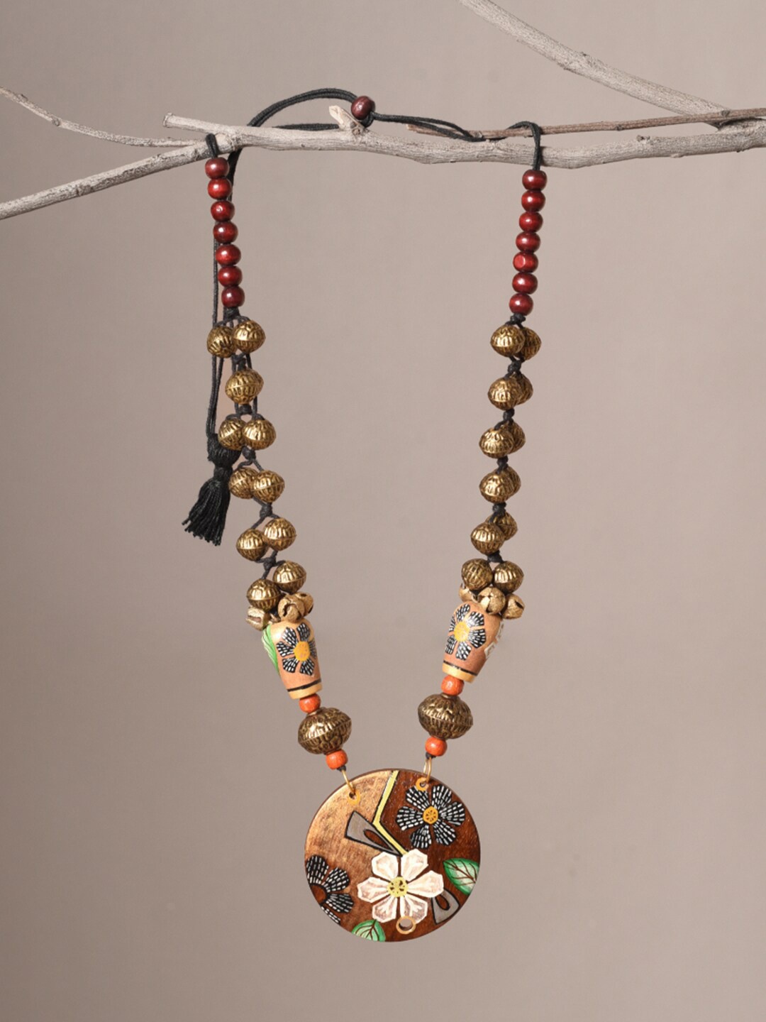 

AAKRITI ART CREATIONS Brass Statement Necklace, Brown
